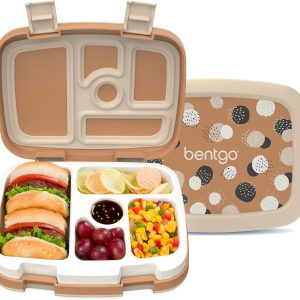 Bentgo Kids 5-Compartment Leak-Proof Bento-Style Lunch Box (Whimsy & Wonder Collection) - Ideal for Ages 3-7, Drop-Proof & Durable, Dishwasher Safe, & Made with BPA-Free Materials (Spots & Dots)